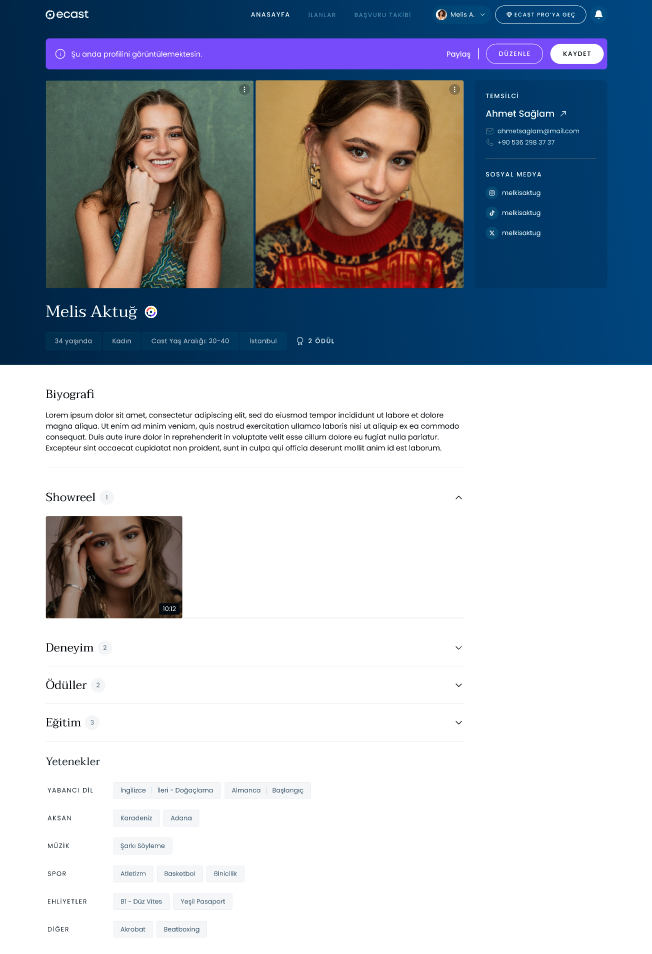 ecast platform önizlemesi